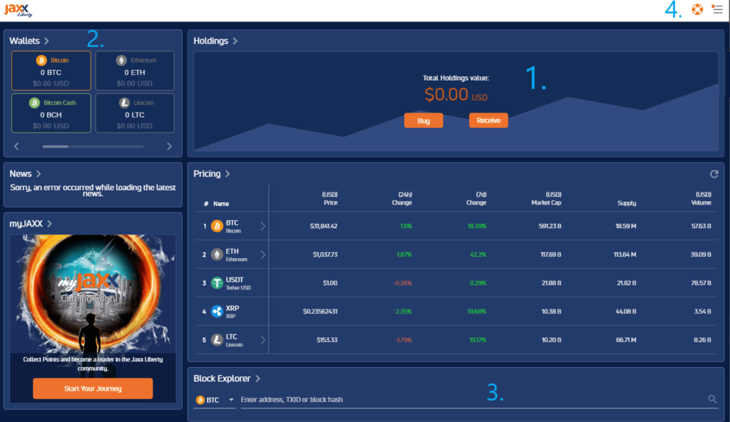 Обзор приложения Jaxx кошелька